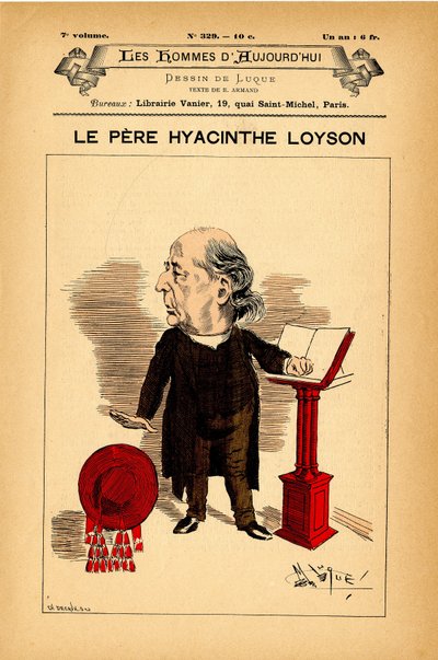 Omslag til The Men of Today, nummer 329, illustrasjon av Manuel Luque (1854-1919): Loyson Hyacinthe (far Hyacinthe) (1827-1912) av Manuel Luque