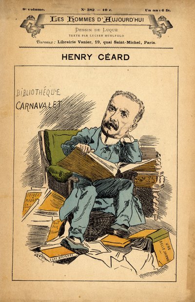 Omslag til The Men of Today, nummer 382, illustrasjon av Manuel Luque (1854-1919): Carnavalet - Ceard Henry (1851-1924) av Manuel Luque