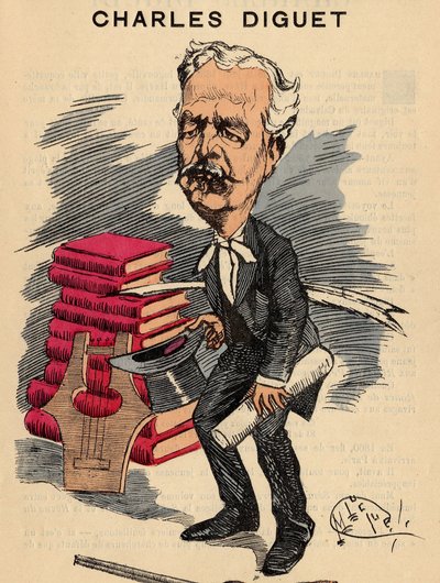 Omslag til The Men of Today, nummer 393, illustrasjon av Manuel Luque (1854-1919): Litterature, Lyre - Diget Charles (1836-1909) av Manuel Luque