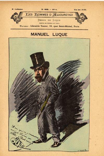 Cover of Men Today, nummer 402, illustrasjon av Manuel Luque (1854-1919): Caricaturists - Luque Manuel (1854-1924) av Manuel Luque
