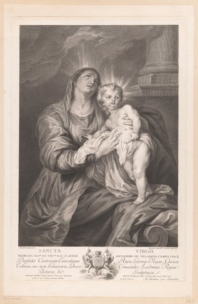 Maria med Kristusbarnet Sancta Jomfru (tittel på objekt) av Manuel Salvador Carmona