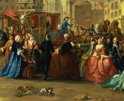 Madrid-messen på Plaza de la Cebada (olje på lerret) (detalj av 106419) av Manuel de la Cruz y Cano
