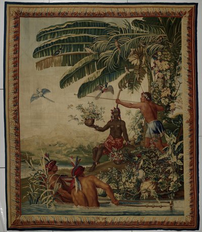 The Fishermen, Tapestry fra The Old Indies (The Old Indies) Series Fishermen av Manufacture Royale des Gobelins