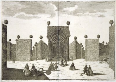 The Topiary Gardens, fra Delights of the Villa Castellazzo, av Domenico Felice Leonardi, utgitt 1743 av Marc