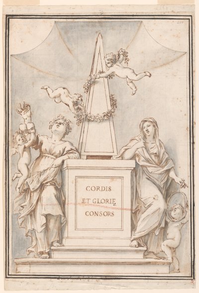 Design for et monokromt maleri, Church of Corpus Domini, Bologna, Italia av Marc Antonio Franceschini