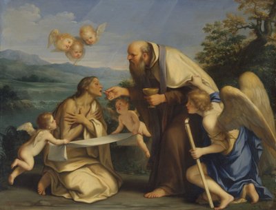 Den siste nattverden til Saint Mary of Egypt, 1680. av Marc Antonio Franceschini