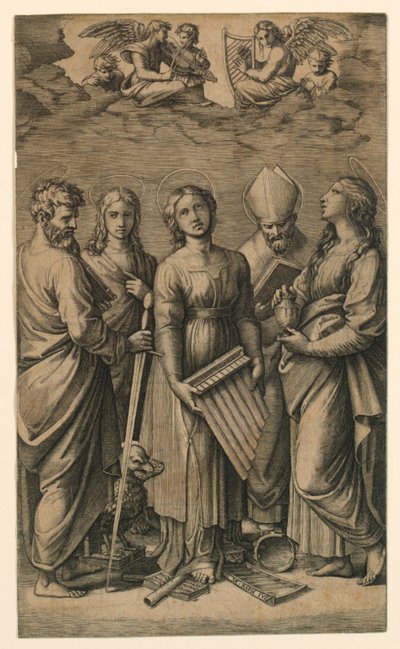 Hellige Cecilia av Marc Antonio Raimondi