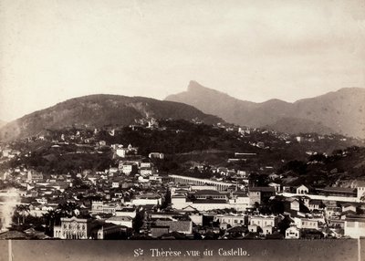 Utsikt over Santa Teresa i Brasil, ca. 1880-90 (s/hvitt-bilde) av Marc Ferrez