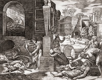 Pesten (gravering) av Marcantonio (after) Raimondi