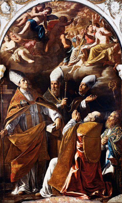Fem biskoper martyrer av Marcantonio Bassetti
