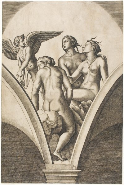 Amor og de tre nåder av Marcantonio Raimondi