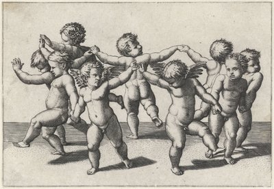 Dansende putti av Marcantonio Raimondi