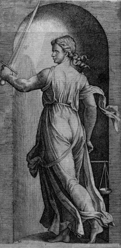 Rettferdighet av Marcantonio Raimondi