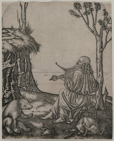 Orpheus Charming the Animals, ca. 1505. av Marcantonio Raimondi