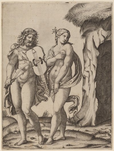Orfeus og Eurydike av Marcantonio Raimondi