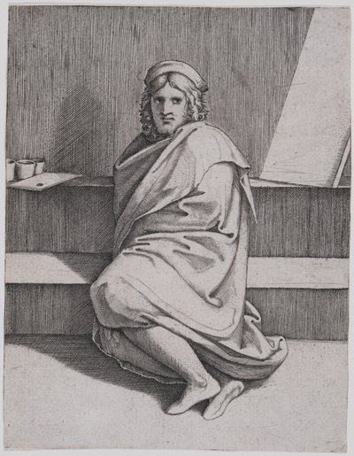 Portrett av Rafael, sittende av Marcantonio Raimondi