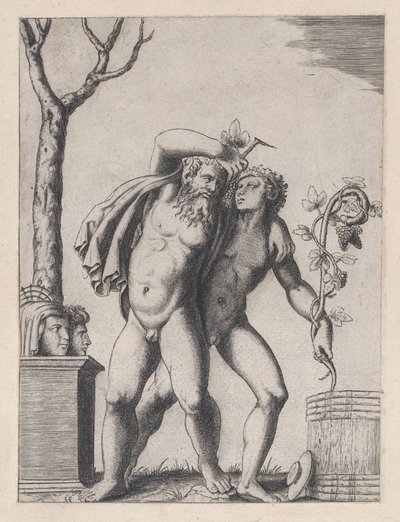 Mirror of Roman Magnificence: Young and Old Bacchant, ca. 1514-36, ca. 1514-36. av Marcantonio Raimondi