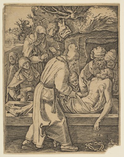 The Deposition, fra The Small Passion copy.n.d. av Marcantonio Raimondi