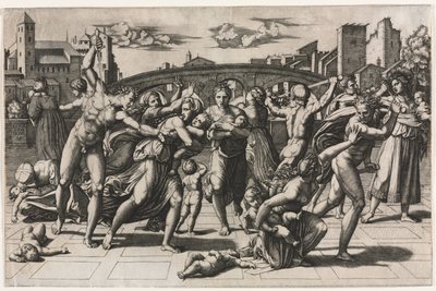Massakren på de uskyldige (uten grantreet) av Marcantonio Raimondi
