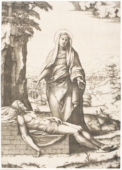 Pietà av Marcantonio Raimondi