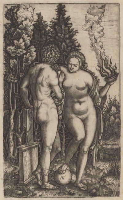 Mann og kvinne med en ball av Marcantonio Raimondi possibly after Francesco Francia