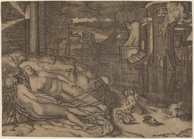 Rafaels drøm av Marcantonio Raimondi possibly after Raphael