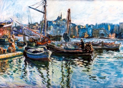 Havnen i Marseille, c1920 av Marcel Leprin
