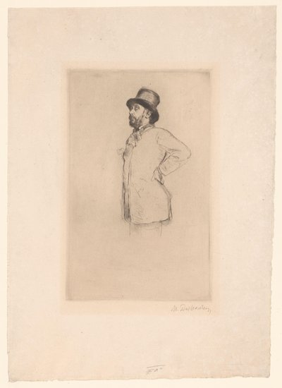 Portret van Edgar Degas av Marcellin Gilbert Desboutin (signed by artist)