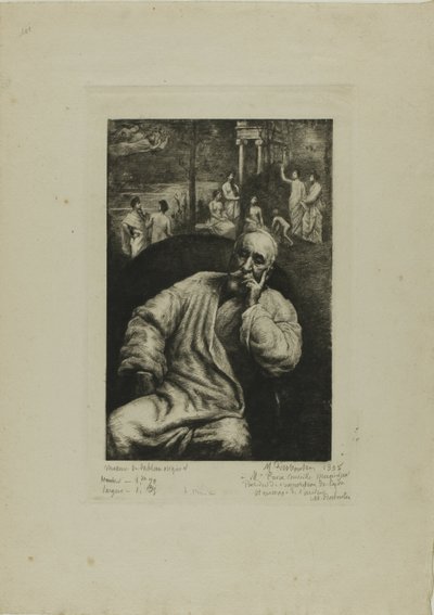 Pierre Puvis de Chavannes, portrett og komposisjon av Marcellin Gilbert Desboutin
