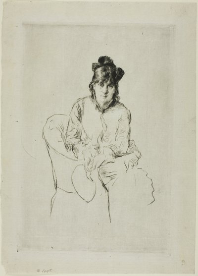 Portrett av Berthe Morisot av Marcellin Gilbert Desboutin