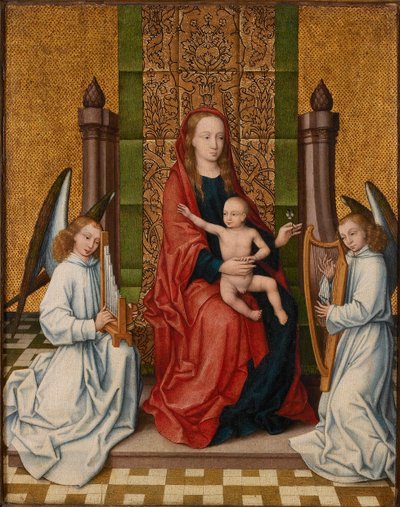 Jomfruen og barnet tronet, mellom 1550 og 1560. av Marcellus Coffermans