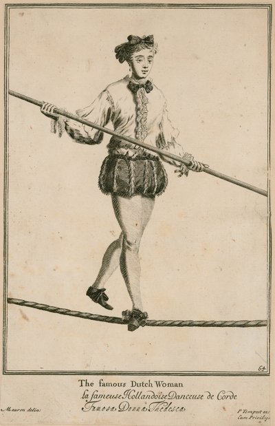 Bartholomew Fair, London: Den berømte nederlandske kvinnen i 1687 av Marcellus the Elder Laroon