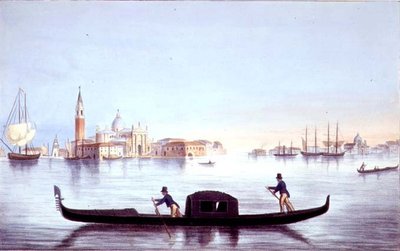 Venetiansk gondol, gravert av Brizeghel (litho) av Marco (after) Moro