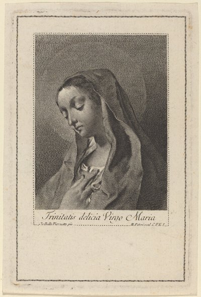 Den søte Jomfru Maria av Treenigheten av Marco Alvise Pitteri after Giovanni Battista Piazzetta