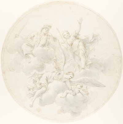 The Chastisement of Cupid av sjalusi i nærvær av Diana og Mars av Marcantonio Franceschini