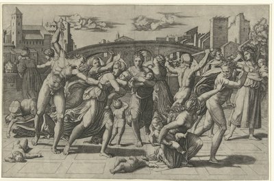 Barnedrap i Betlehem av Marco Dente (possibly)