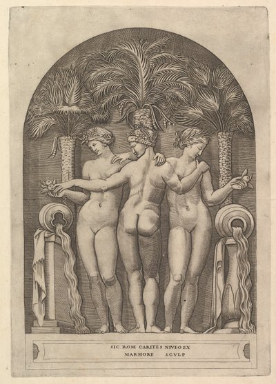 The Mirror of Roman Magnificence: The Three Graces, ca. 1515-27. av Marco Dente