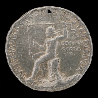 Prisvinnerfigur som holder en loddlinje [revers], 1454 eller senere. av Marco Guidizani