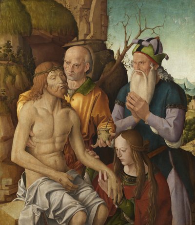 Klagesang over den døde Kristus, ca. 1500 (tempera på panel) av Marco Palmezzano