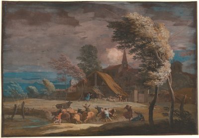 Et stormfullt landskap av Marco Ricci