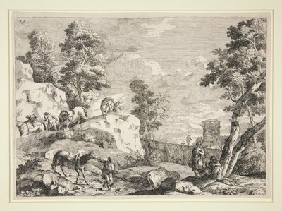 Landskap med fire ryttere av Marco Ricci