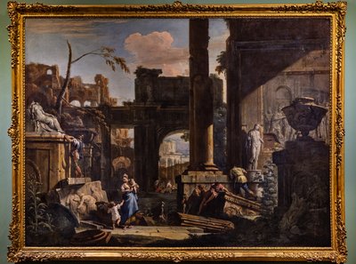 Perspektiv med ruiner og figurer av Marco & Sebastiano (1659 1734) Ricci