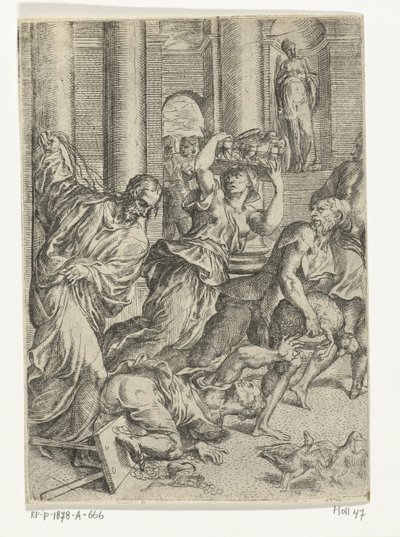 Kristus utviser pengevekslere fra templet av Marco dell
