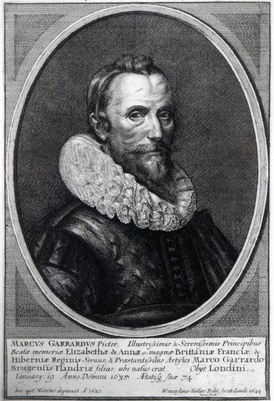 Selvportrett, gravert av Wenceslaus Hollar, 1644 av Marcus Garret Gheeraerts the Younger