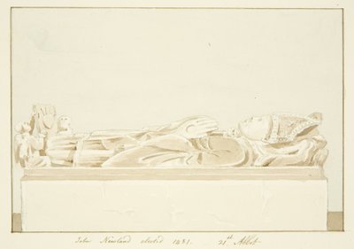 Effigy of Abbot Newland, i Bristol Cathedral (blyant og akvarell på papir) av Marcus H. Homes