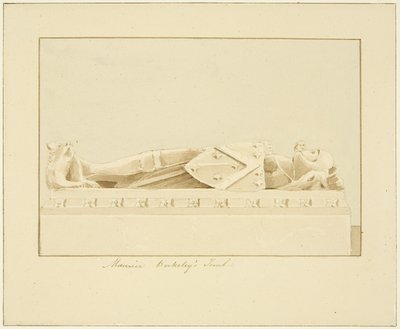 Effigy of Maurice, 7th Earl of Berkeley, i Bristol Cathedral (blyant og akvarell på papir) av Marcus H. Homes
