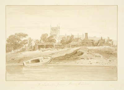 South View of Bristol Cathedral (blyant og akvarell på papir) av Marcus H. Homes