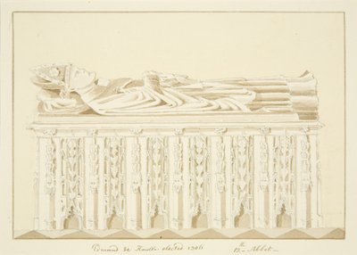 Tomb of Abbot Knowles, i Bristol Cathedral (blyant og akvarell på papir) av Marcus H. Homes