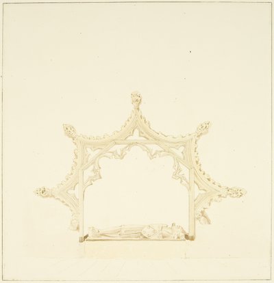 Tomb of Maurice, 7th Earl of Berkeley, i Bristol Cathedral (blyant og akvarell på papir) av Marcus H. Homes