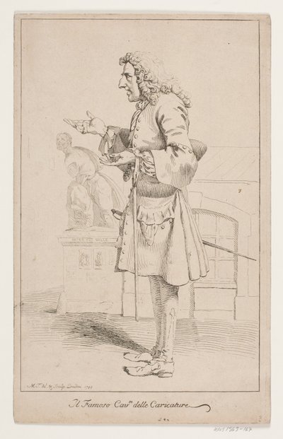 "Den berømte Cavre delle Caricature". Portræt av Pier Leone Ghezzi (1674-1755) av Marcus Tuscher